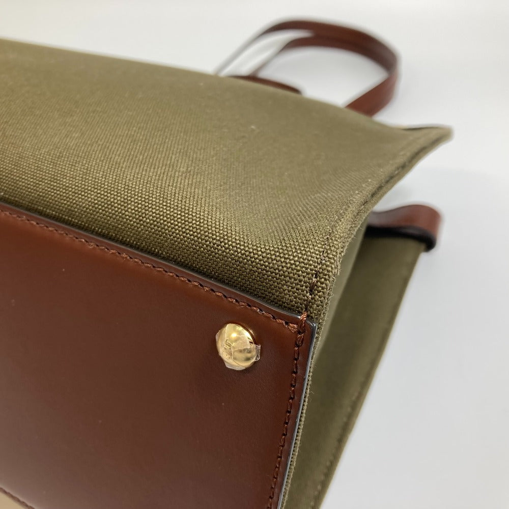 FENDI Tote Bag 8BH374 cotton green FF total pattern Peekaboo X Tote Women Used