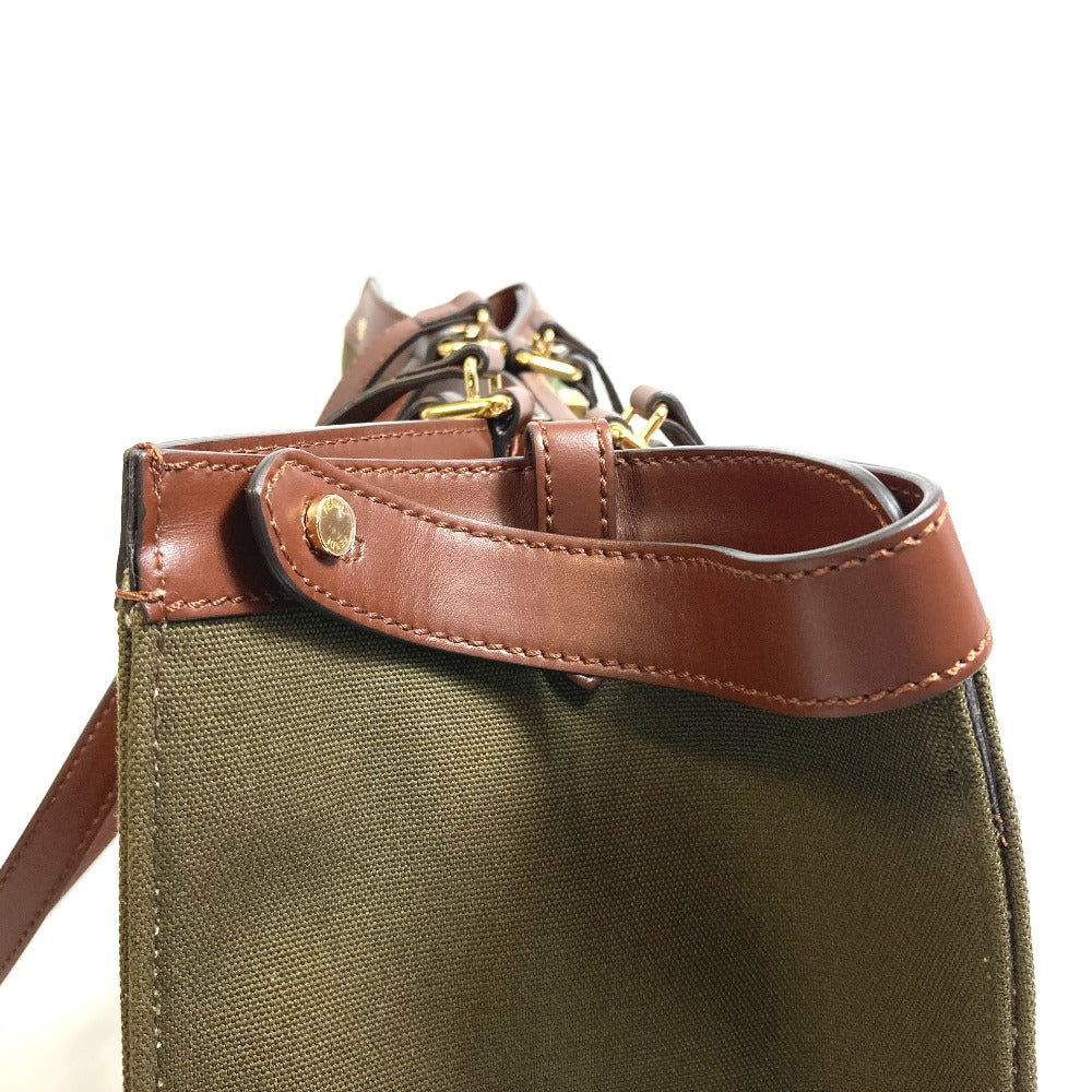 FENDI Tote Bag 8BH374 cotton green FF total pattern Peekaboo X Tote Women Used