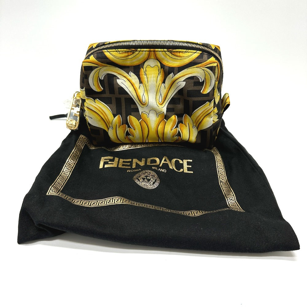 FENDI Pouch 8N0172 Nylon Brown Versace VERSACE collaboration Fendace FENDACE Women Used
