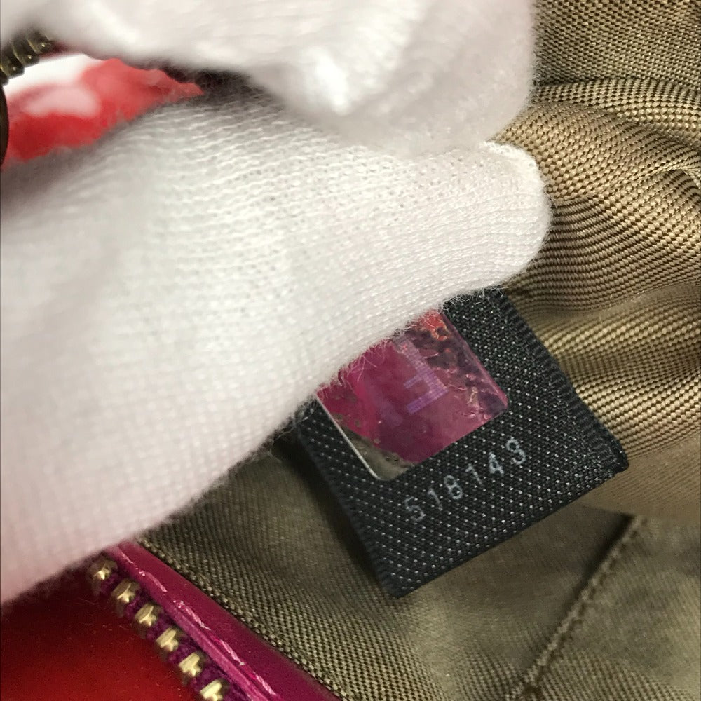FENDI Handbag enamel pink By color Women Used