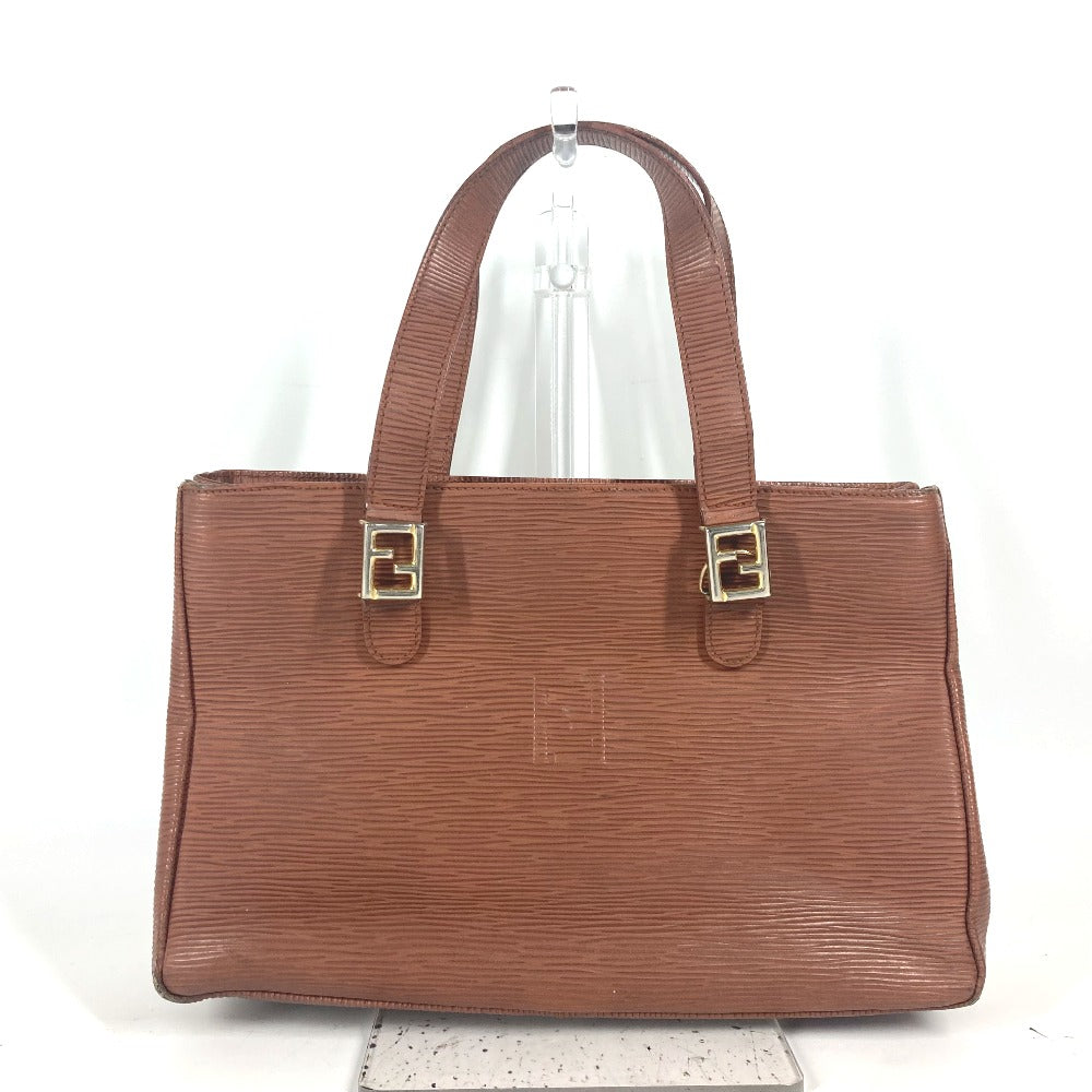 FENDI Handbag leather Brown vintage FF logo Women Used