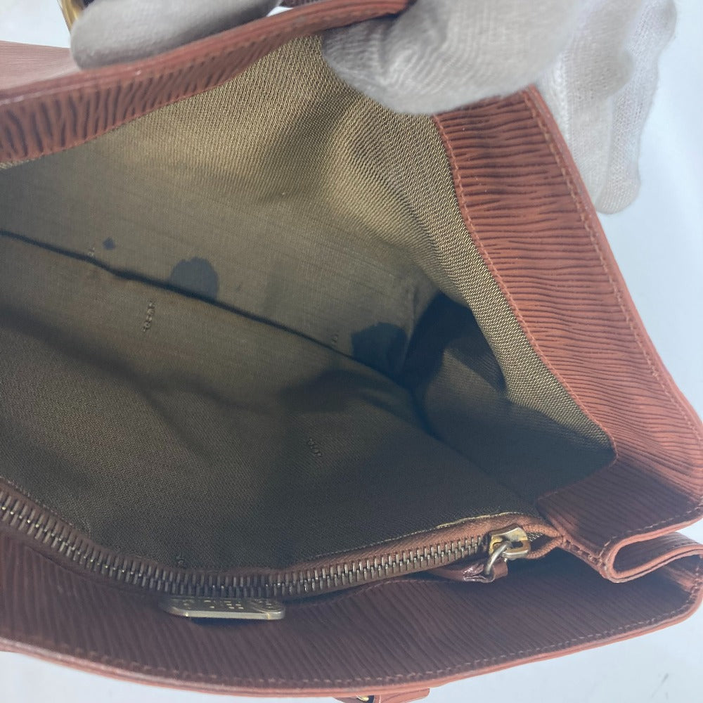 FENDI Handbag leather Brown vintage FF logo Women Used