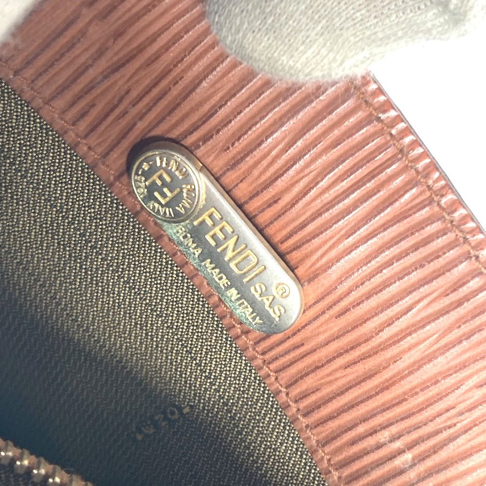 FENDI Handbag leather Brown vintage FF logo Women Used