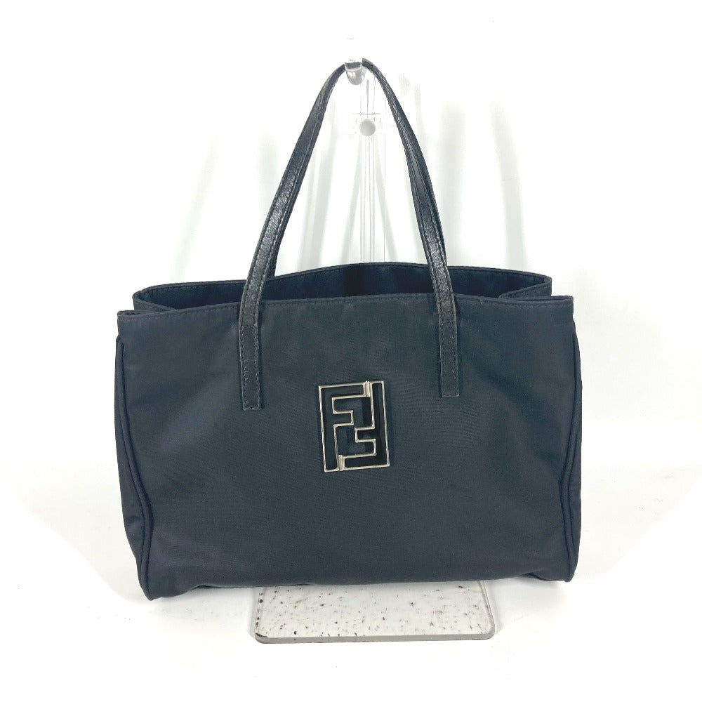 FENDI Tote Bag Leather / nylon black vintage FF logo Women Used