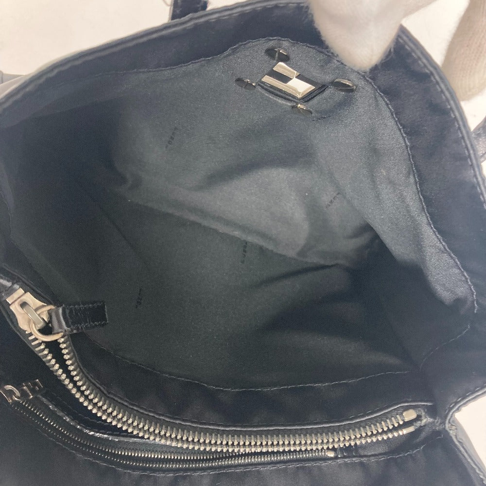 FENDI Tote Bag Leather / nylon black vintage FF logo Women Used