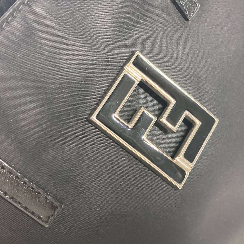 FENDI Tote Bag Leather / nylon black vintage FF logo Women Used