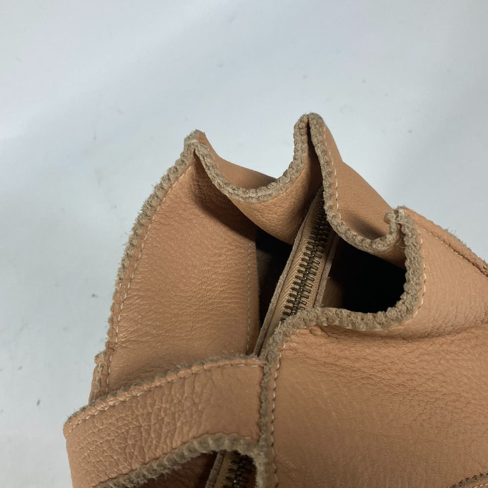 FENDI Tote Bag leather beige vintage Big logo Women Used
