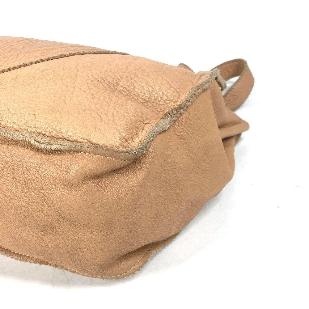 FENDI Tote Bag leather beige vintage Big logo Women Used