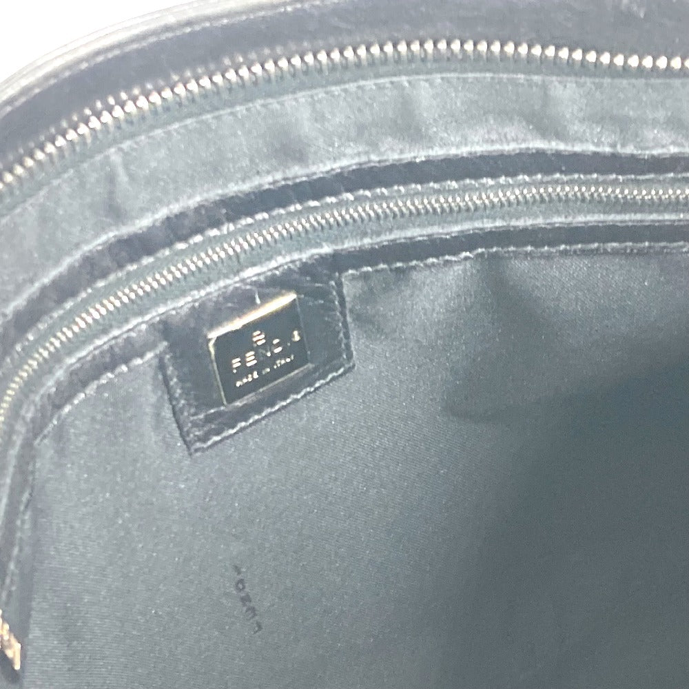 FENDI Tote Bag leather black Bag logo Women Used