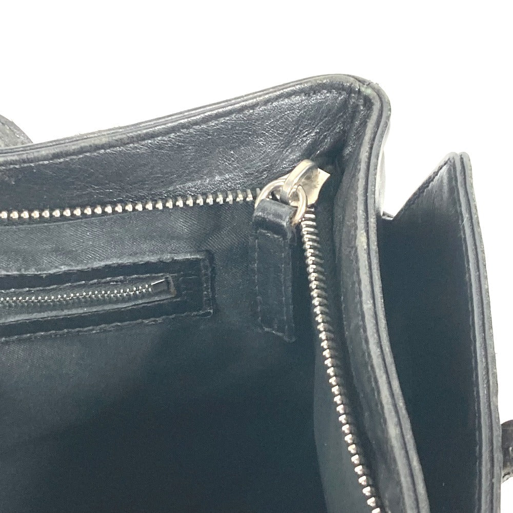 FENDI Tote Bag leather black Bag logo Women Used