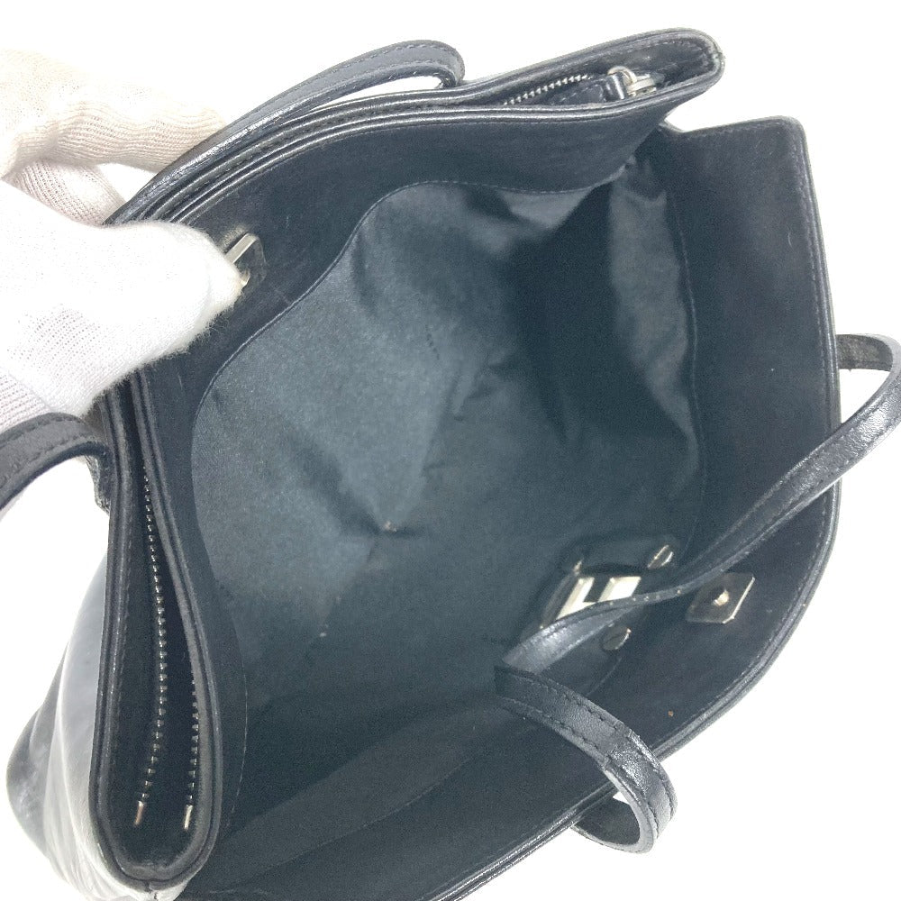 FENDI Tote Bag leather black Bag logo Women Used