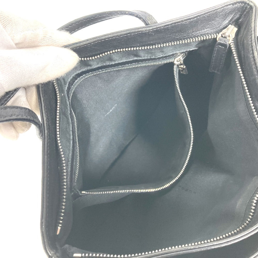 FENDI Tote Bag leather black Bag logo Women Used