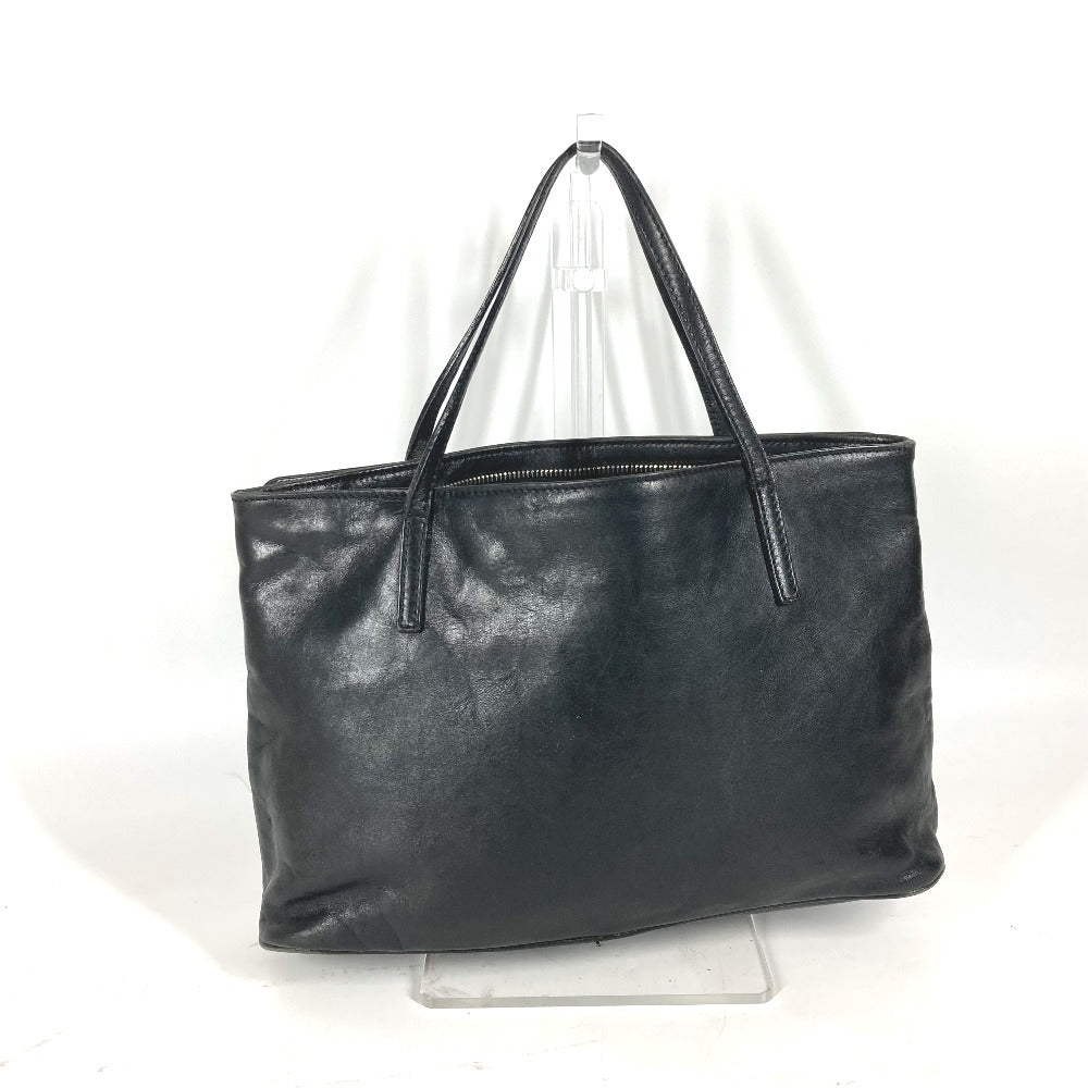 FENDI Tote Bag leather black Bag logo Women Used