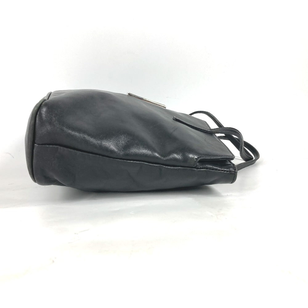 FENDI Tote Bag leather black Bag logo Women Used