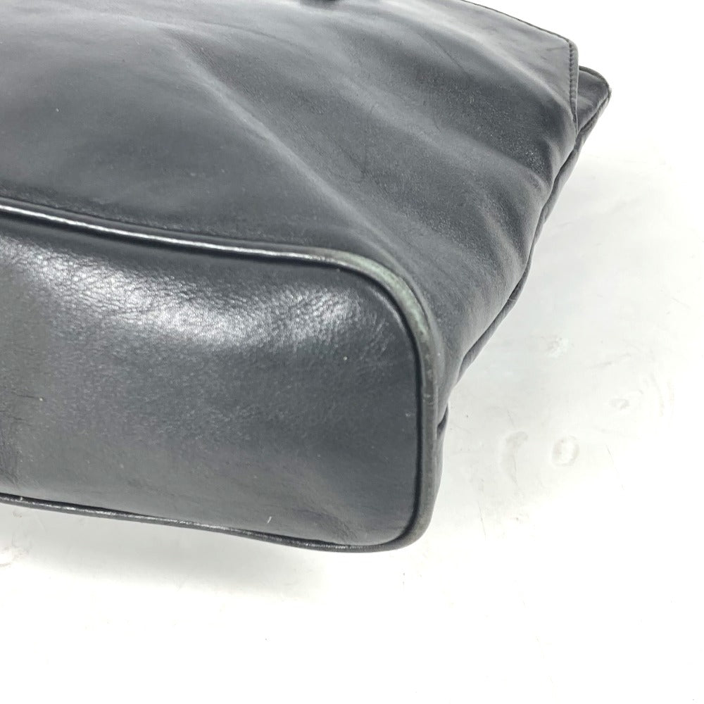FENDI Tote Bag leather black Bag logo Women Used