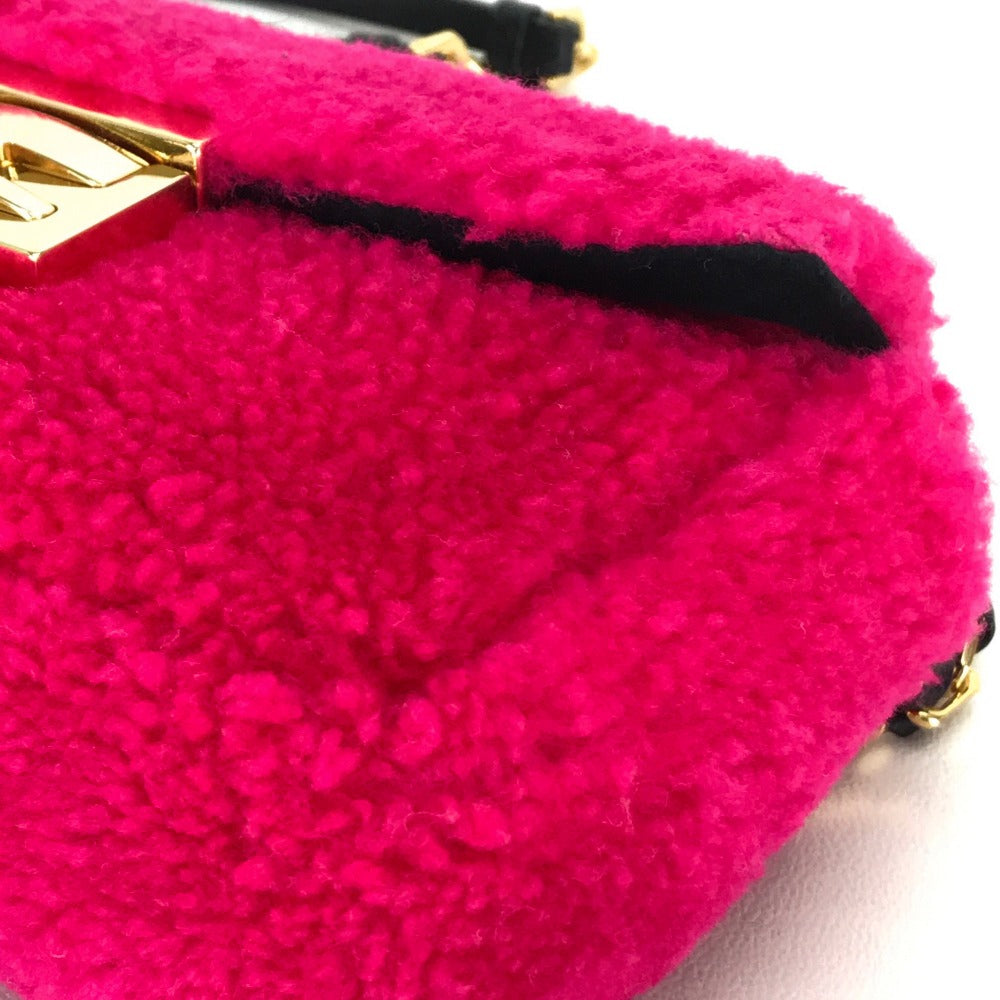 FENDI Shoulder Bag 8M0315 Mouton Fusha pink Mini baguette Women Used