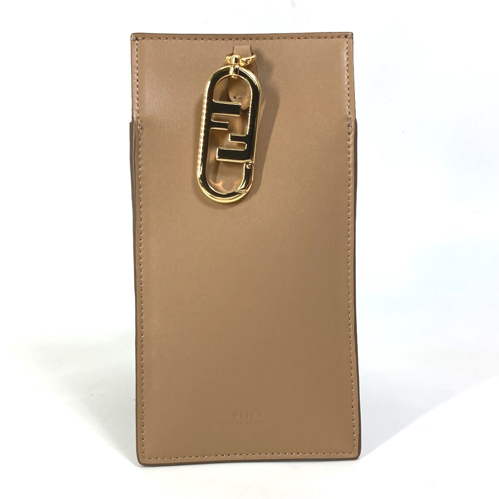 FENDI Pouch 7AS047 Fur, Leather beige Smartphone case phone pouch Women Used