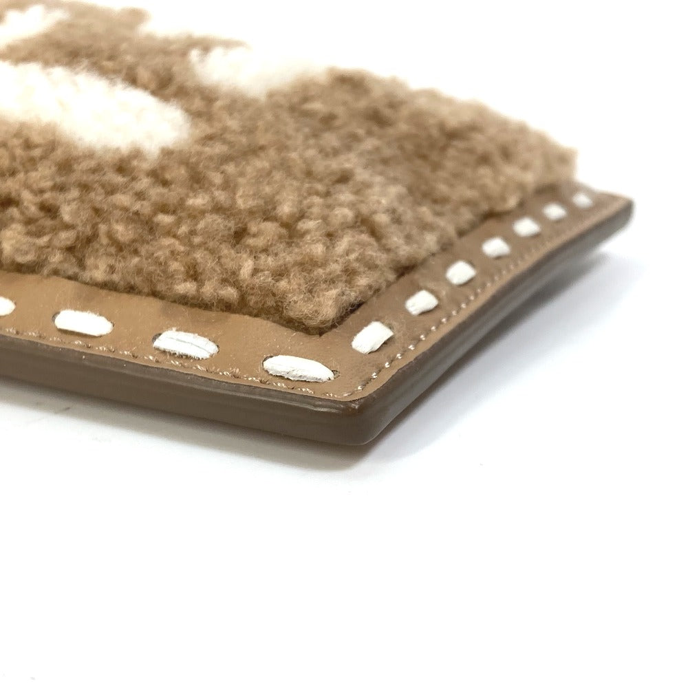 FENDI Pouch 7AS047 Fur, Leather beige Smartphone case phone pouch Women Used