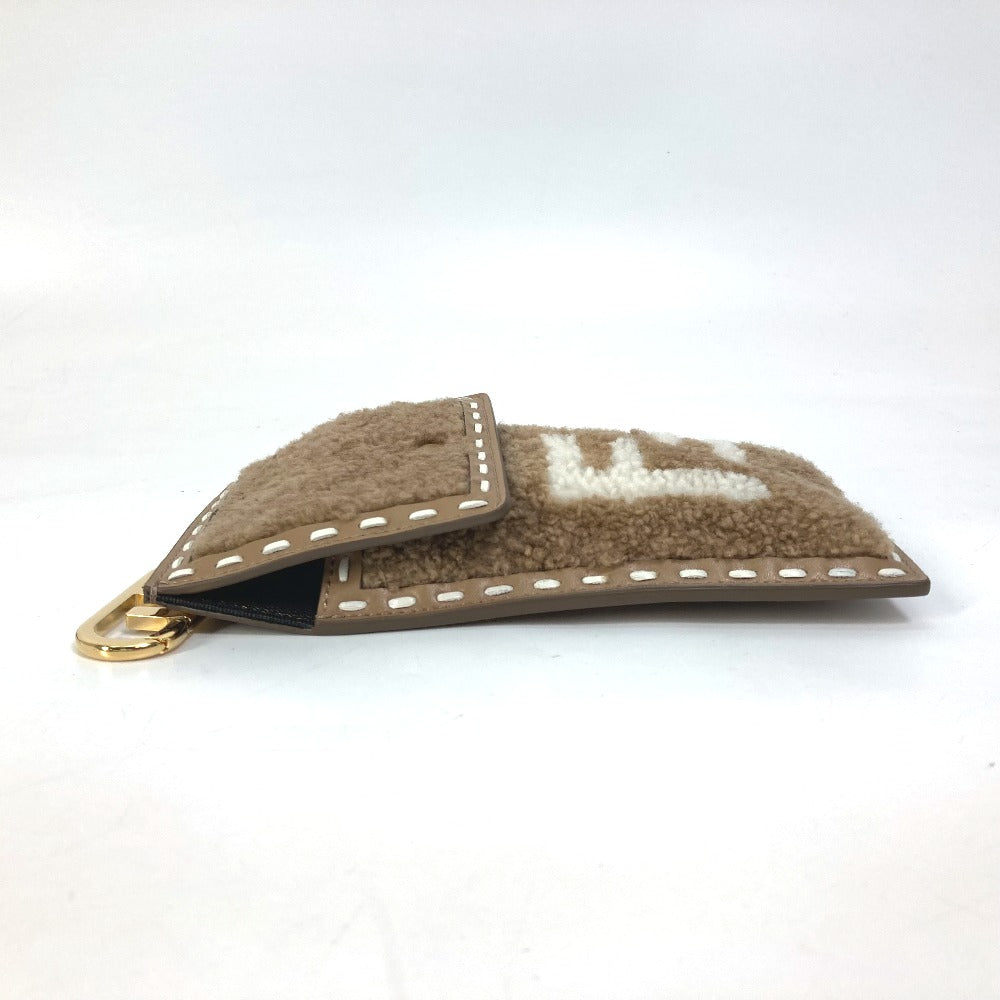 FENDI Pouch 7AS047 Fur, Leather beige Smartphone case phone pouch Women Used