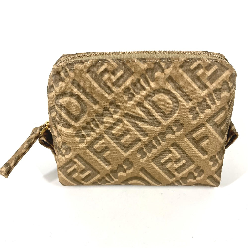 FENDI Pouch 8N0179 Nylon beige SKIMS collaboration logo Women Used