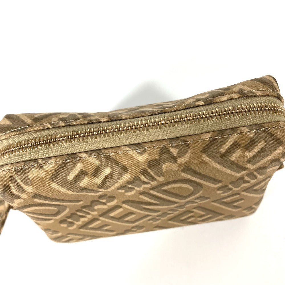 FENDI Pouch 8N0179 Nylon beige SKIMS collaboration logo Women Used