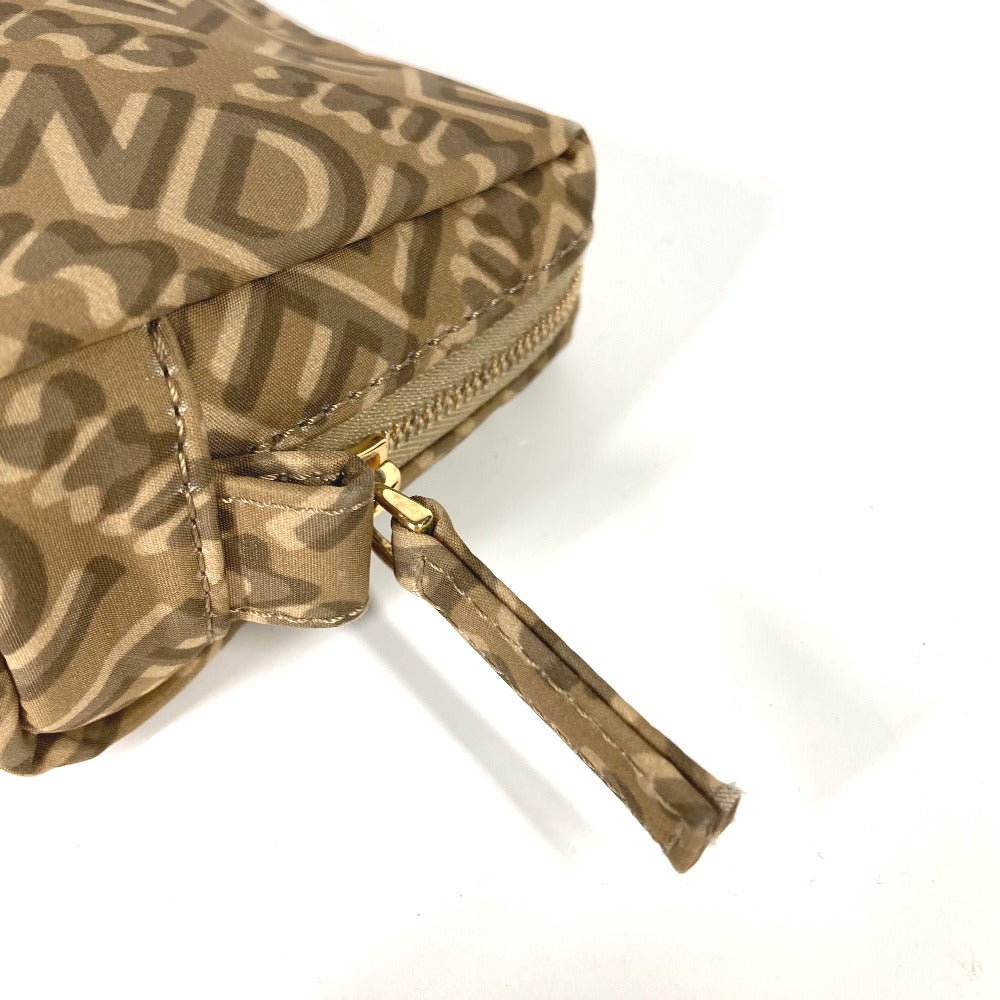 FENDI Pouch 8N0179 Nylon beige SKIMS collaboration logo Women Used