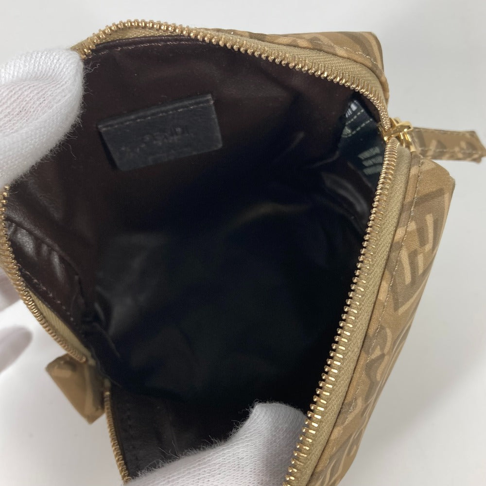 FENDI Pouch 8N0179 Nylon beige SKIMS collaboration logo Women Used