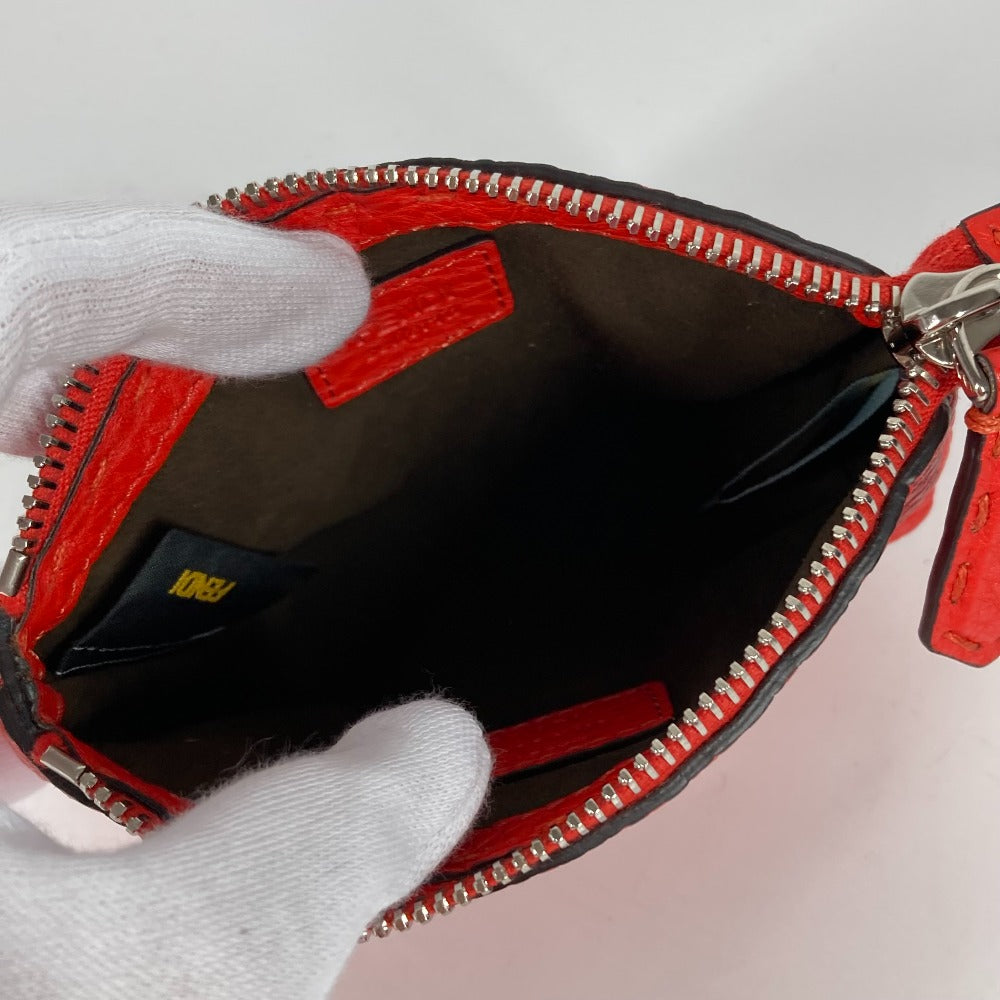 FENDI Pouch 8N0115 leather Red Celeria Women Used