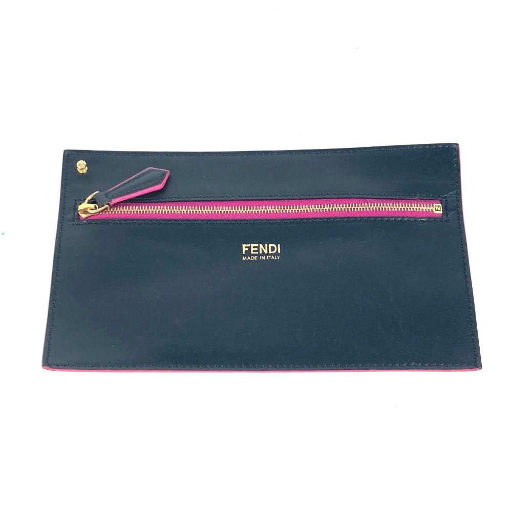 FENDI Pouch leather black By color Accessories Flat Women Used