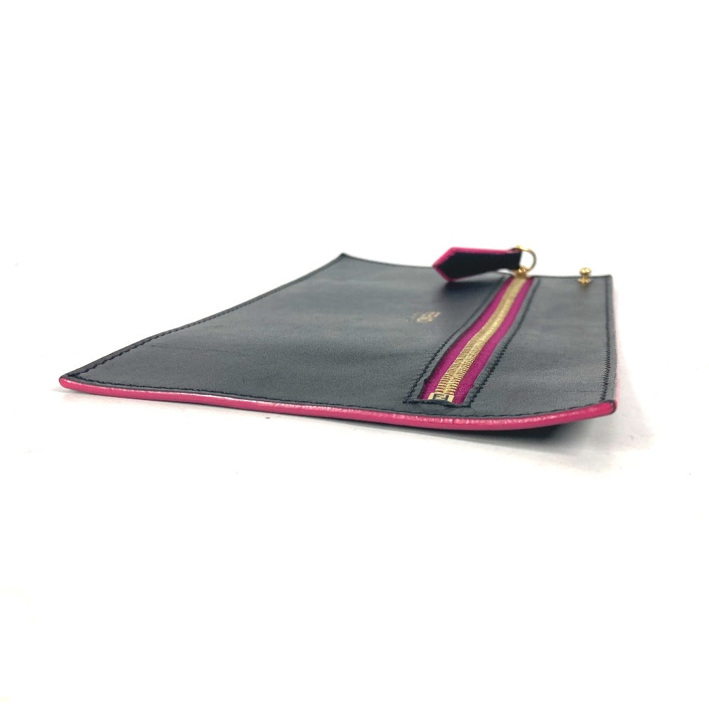 FENDI Pouch leather black By color Accessories Flat Women Used