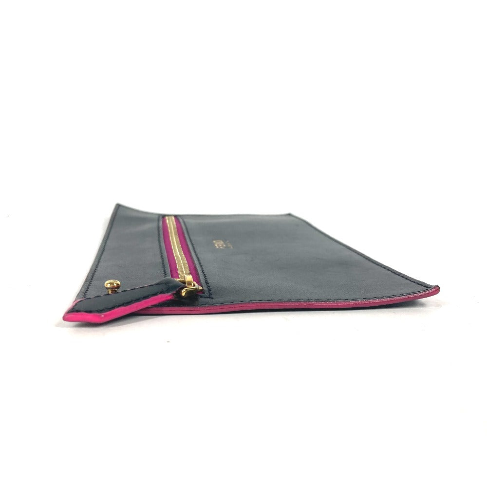 FENDI Pouch leather black By color Accessories Flat Women Used