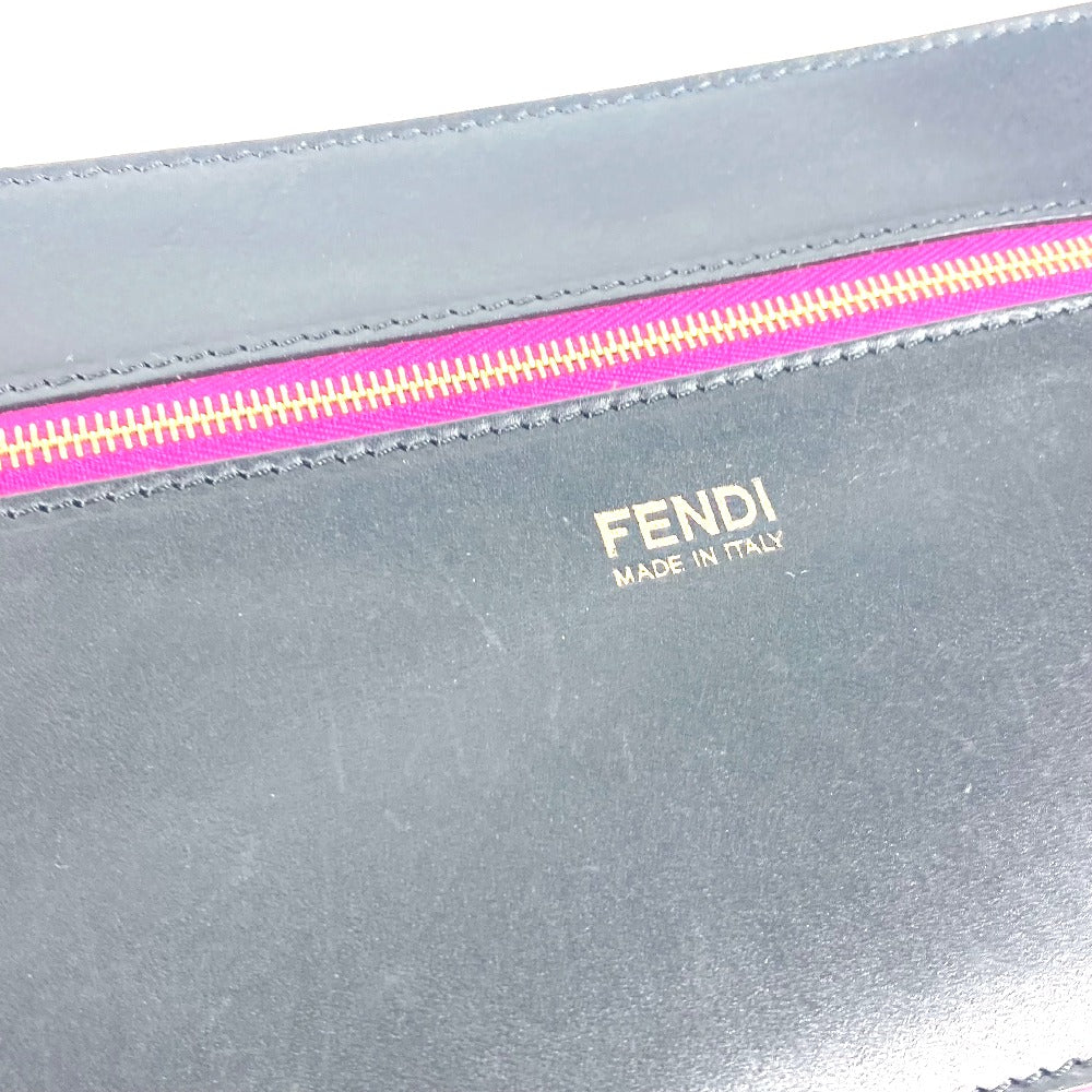 FENDI Pouch leather black By color Accessories Flat Women Used