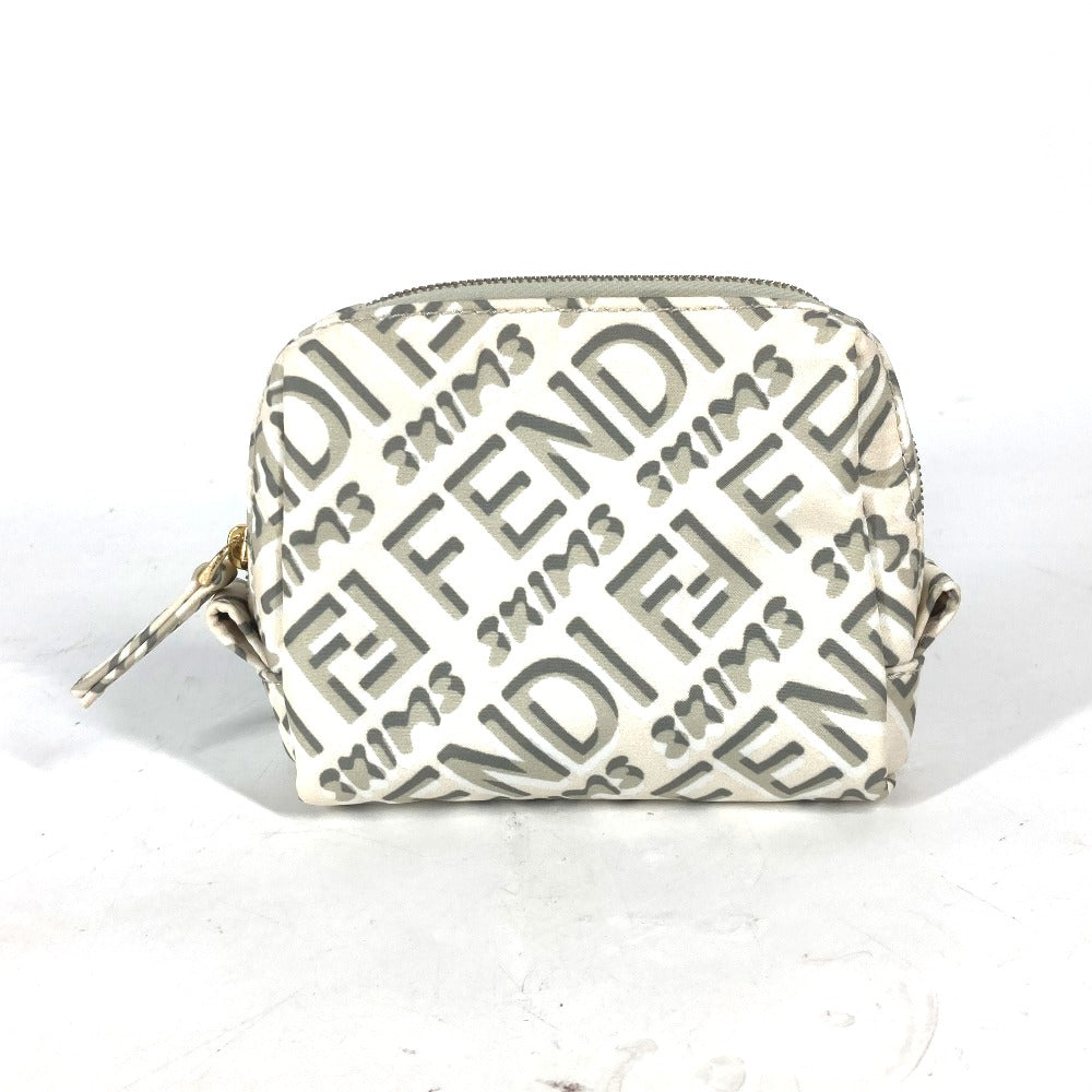 FENDI Pouch 8N0179 Nylon white SKIMS collaboration Skims logo Women Used