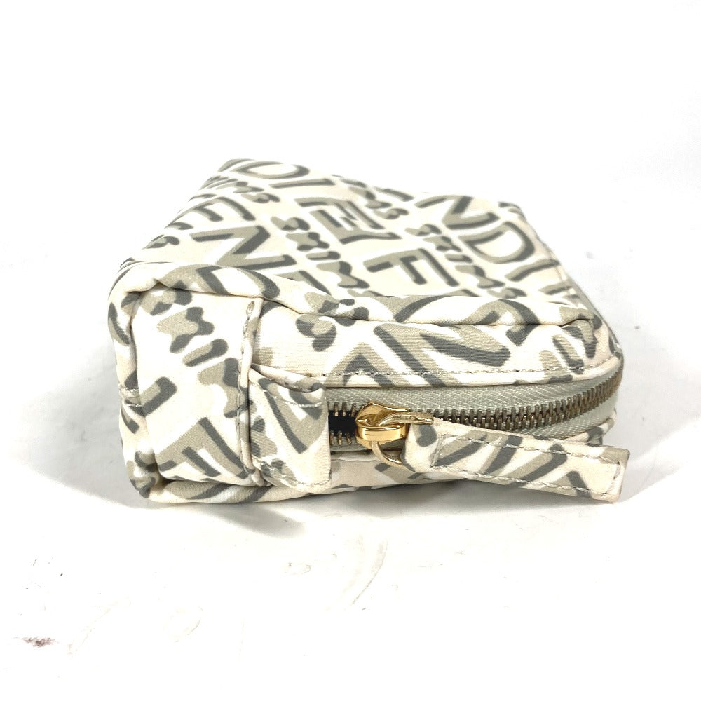 FENDI Pouch 8N0179 Nylon white SKIMS collaboration Skims logo Women Used