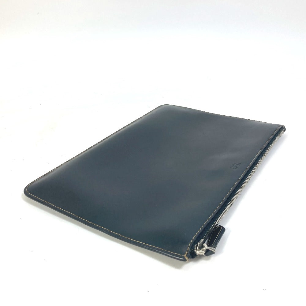 FENDI Clutch bag 7N0078 leather black Pouch Zucca logo mens Used
