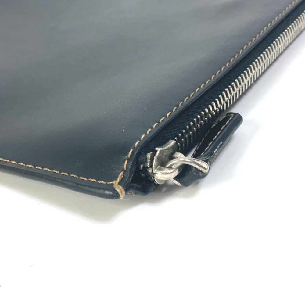 FENDI Clutch bag 7N0078 leather black Pouch Zucca logo mens Used