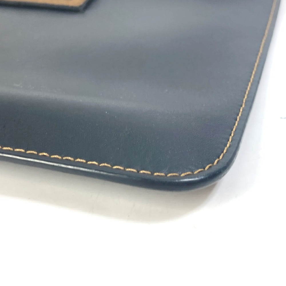FENDI Clutch bag 7N0078 leather black Pouch Zucca logo mens Used