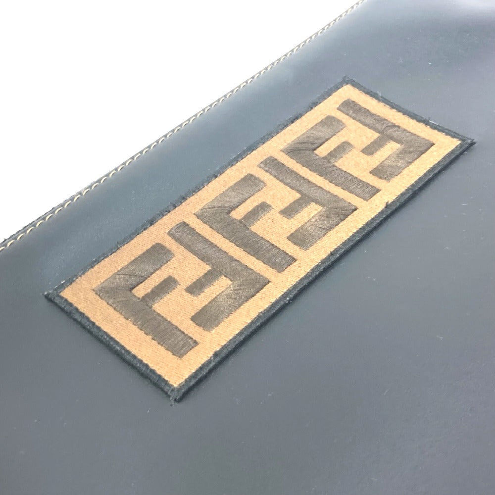 FENDI Clutch bag 7N0078 leather black Pouch Zucca logo mens Used
