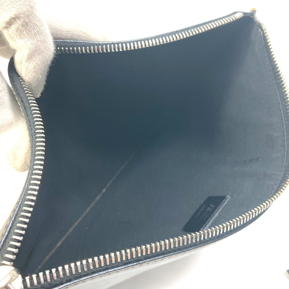 FENDI Clutch bag 7N0078 leather black Pouch Zucca logo mens Used