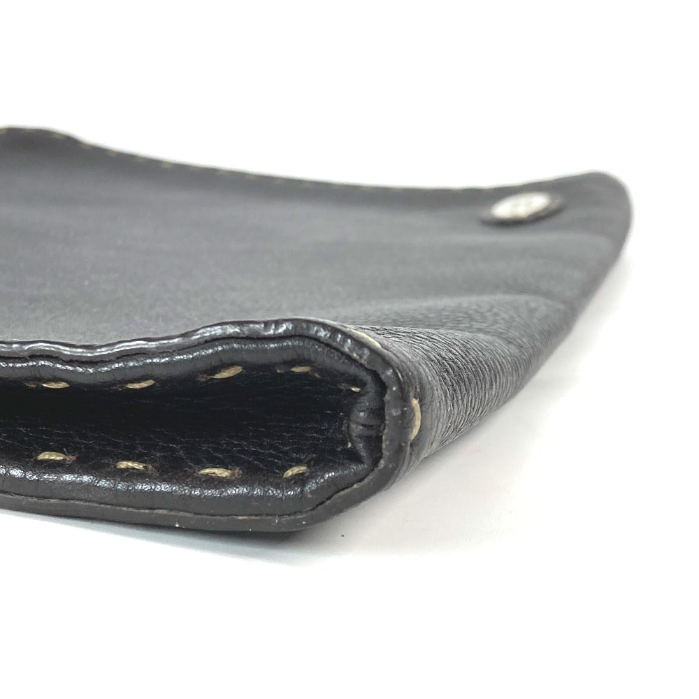 FENDI Clutch bag leather Dark brown bag pouch Celeria mens Used