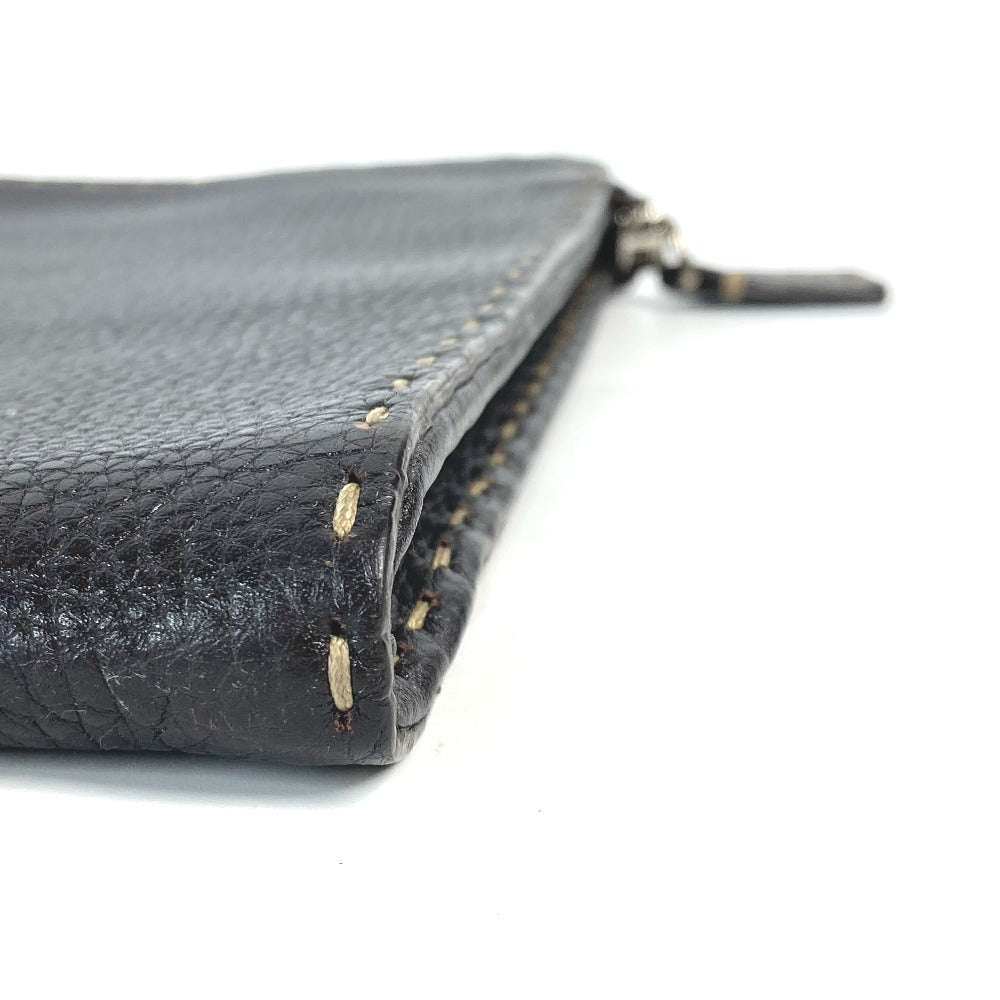 FENDI Clutch bag leather Dark brown bag pouch Celeria mens Used