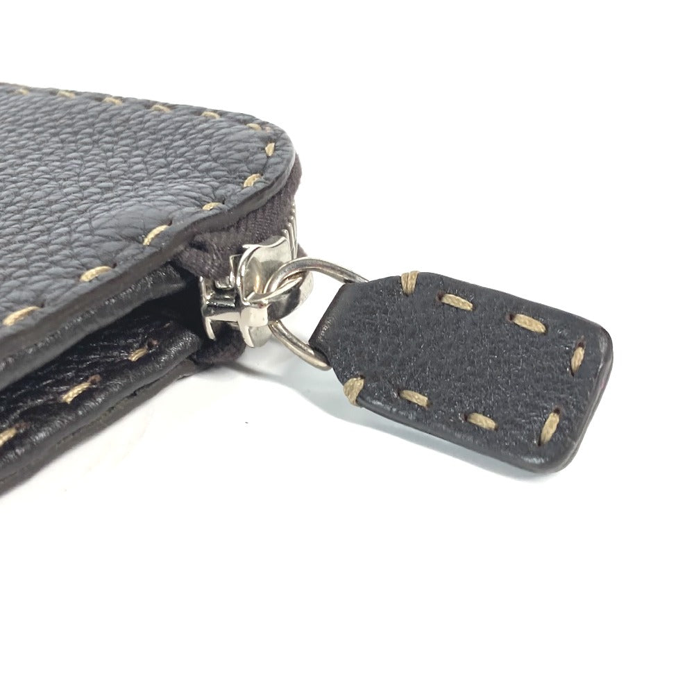 FENDI Clutch bag leather Dark brown bag pouch Celeria mens Used