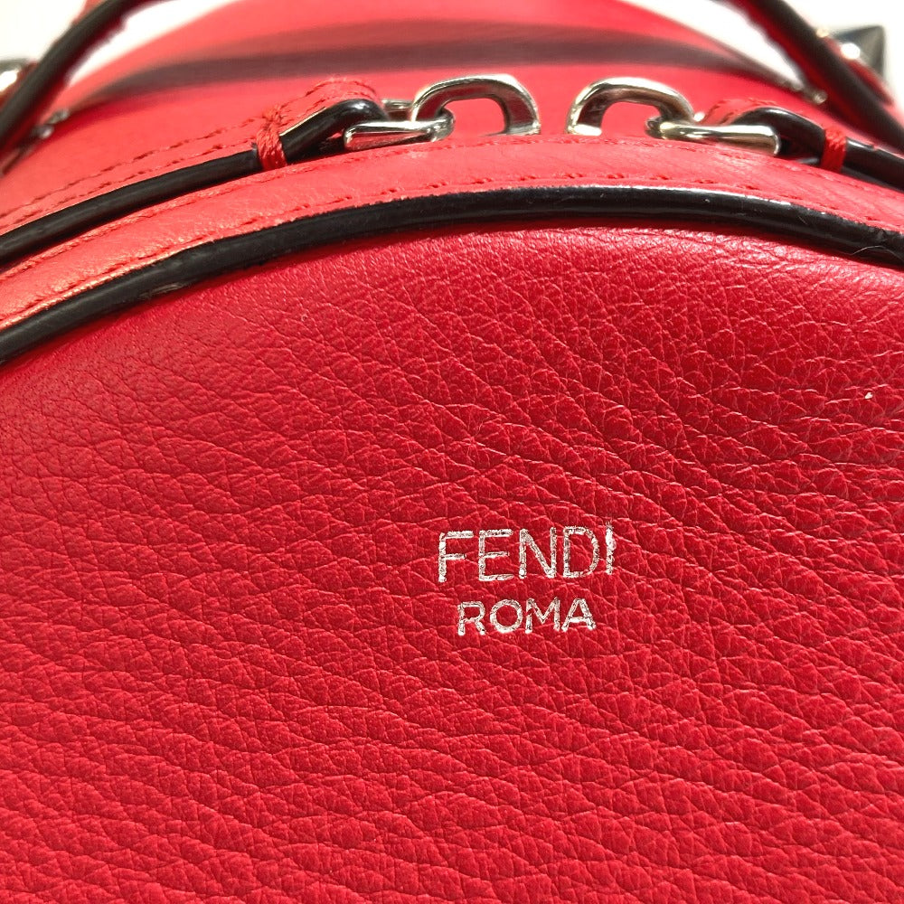 FENDI Backpack 8BZ038 leather Red Valentine limited color studs Mini backpack Women Used