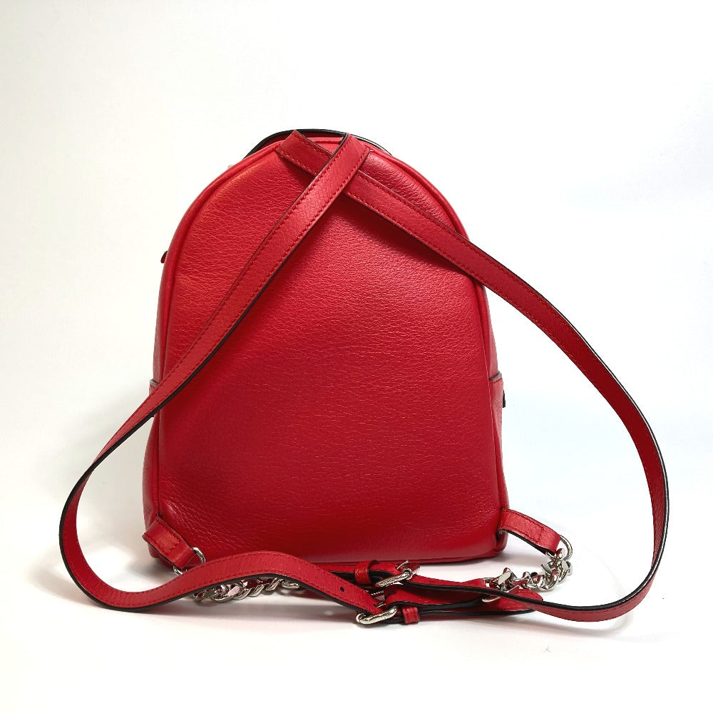 FENDI Backpack 8BZ038 leather Red Valentine limited color studs Mini backpack Women Used