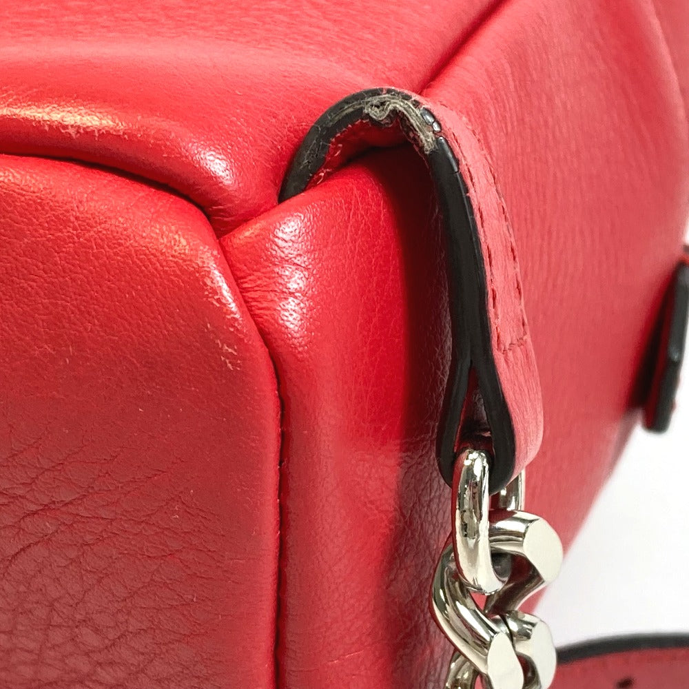 FENDI Backpack 8BZ038 leather Red Valentine limited color studs Mini backpack Women Used