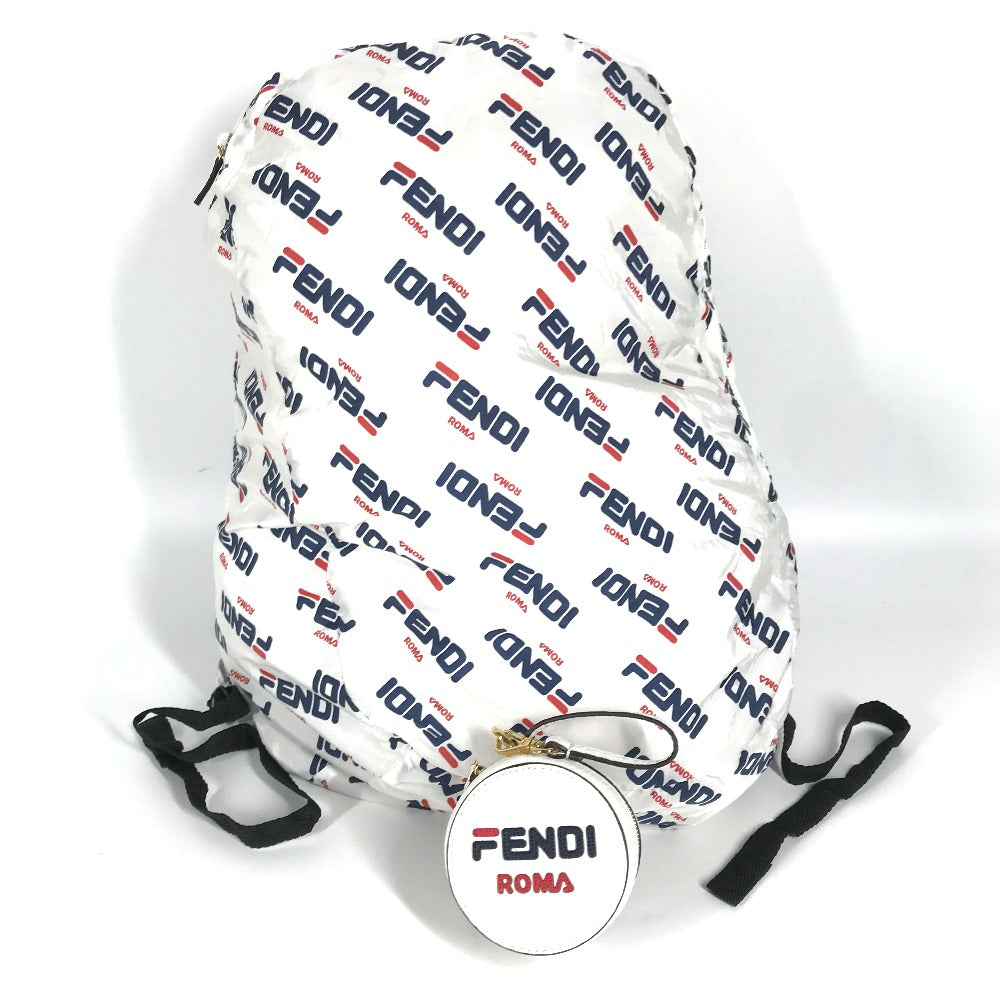 FENDI Backpack Nylon white backpack bag FILA collaboration Women Used