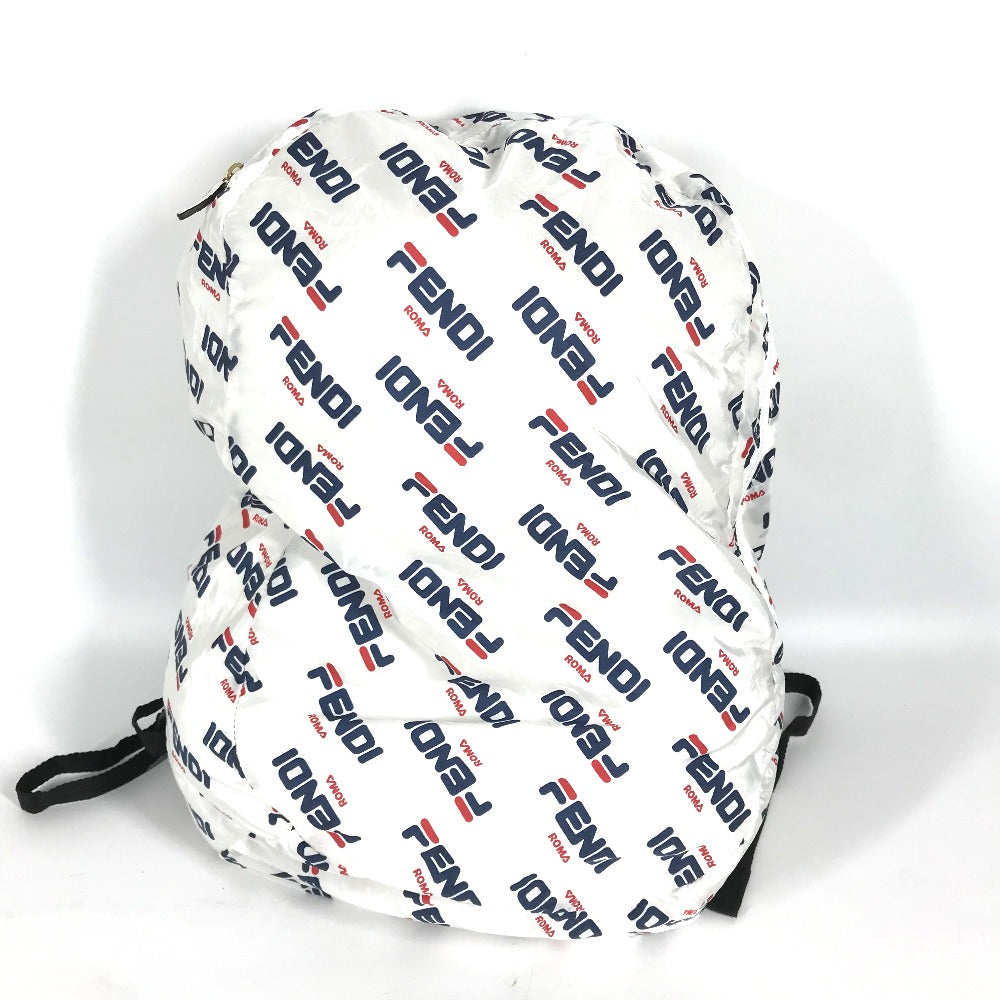 FENDI Backpack Nylon white backpack bag FILA collaboration Women Used