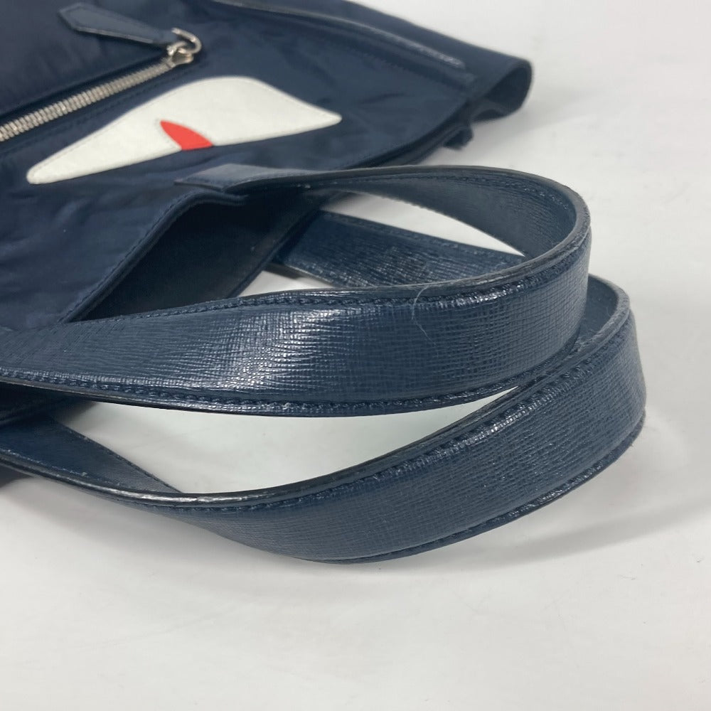 FENDI Tote Bag 7VA367 Nylon, Leather Navy Shoulder Bag monster mens Used