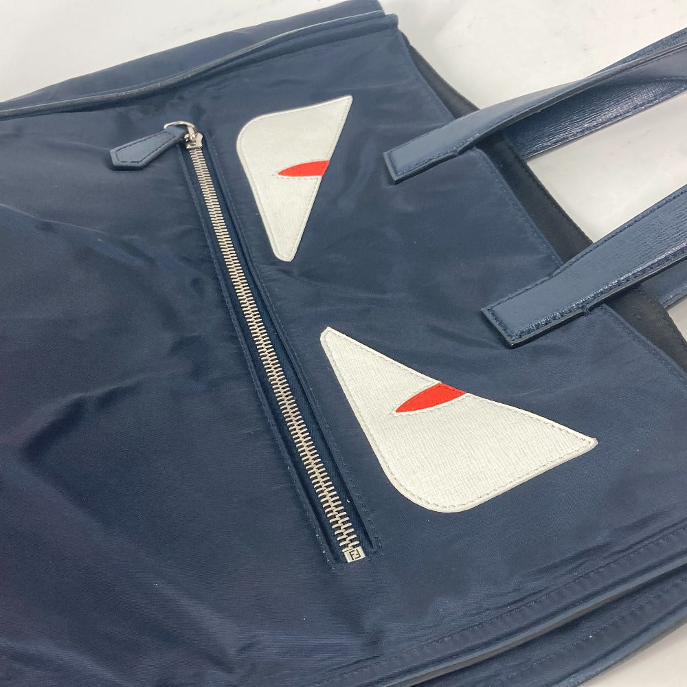 FENDI Tote Bag 7VA367 Nylon, Leather Navy Shoulder Bag monster mens Used