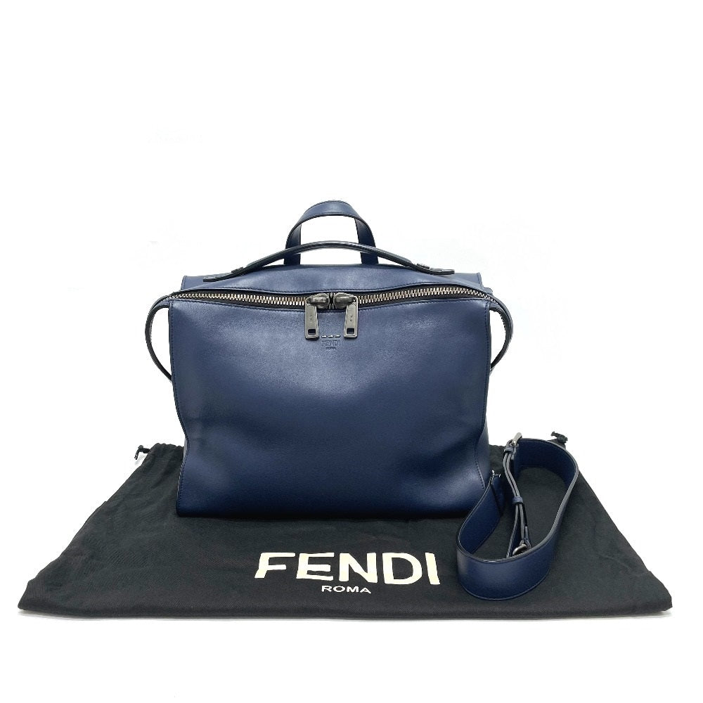 FENDI Business bag 7VA400 leather Navy 2 type handle Briefcase mens Used